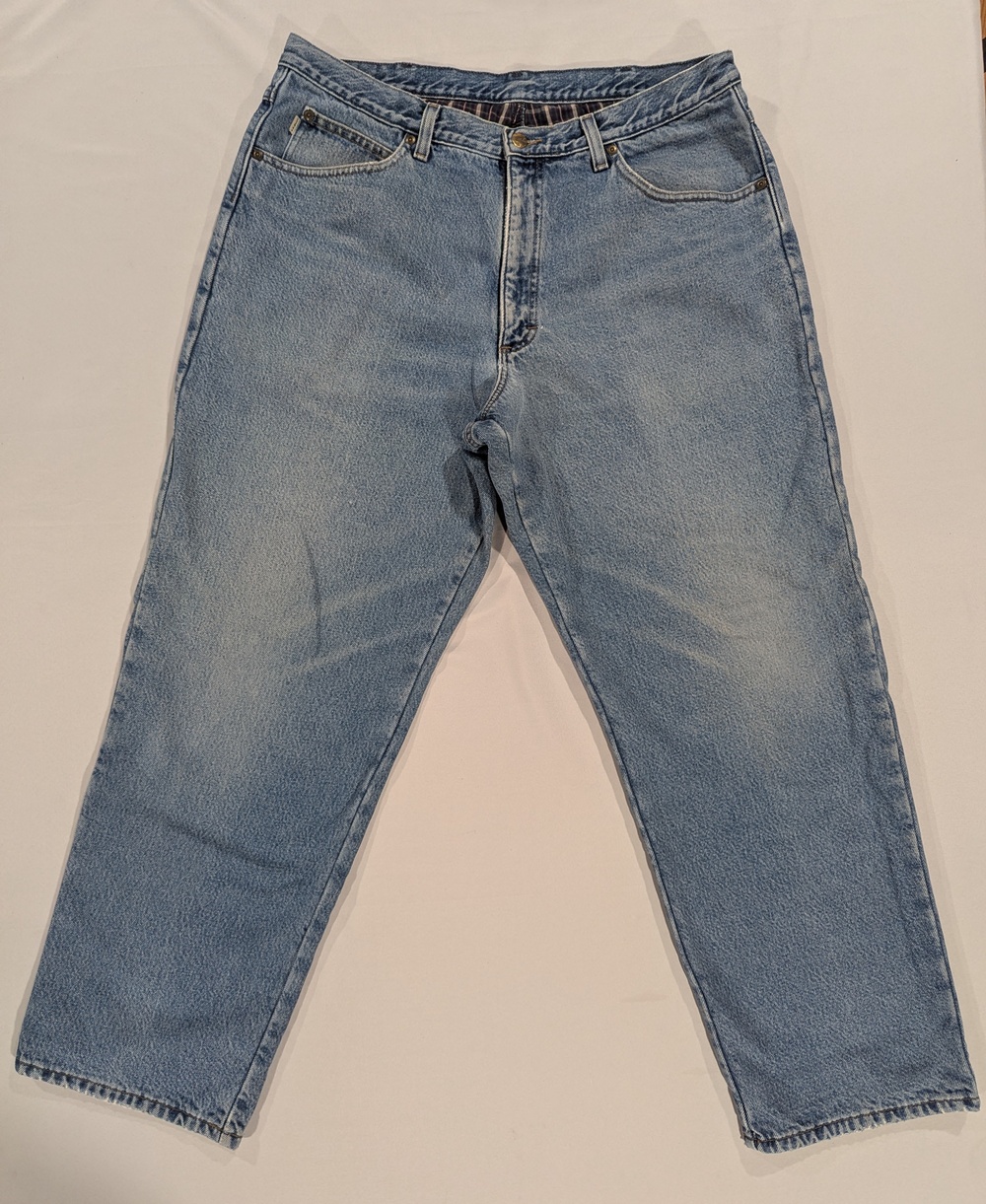 L.L.Bean Double L Relaxed Fit Jeans Mens 36x30 Blue Light Wash Lined Denim